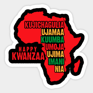 Happy Kwanzaa Red, The Seven Principles of Kwanzaa Sticker
